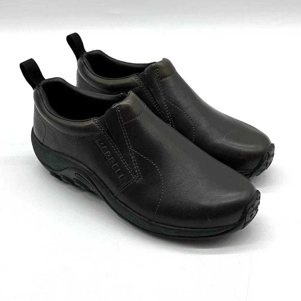 Merrell Jungle Moc 2 Espresso Brown Leather Slip-On Shoes Men's Size 7.5 NWOB